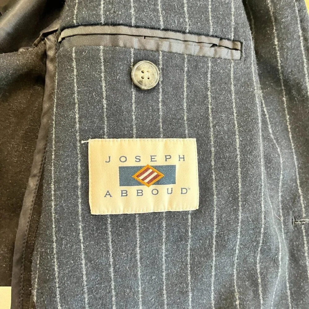 Mens Joseph Abboud Navy Blue Pinstripe Blazer Jacket - XXL